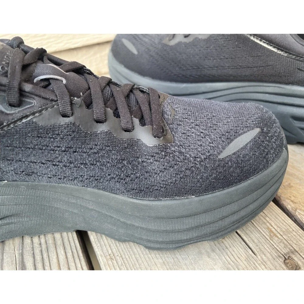 Hoka One One Bondi 8 Men’s 8.5D Running Shoes Black/Black *NO INSOLES*